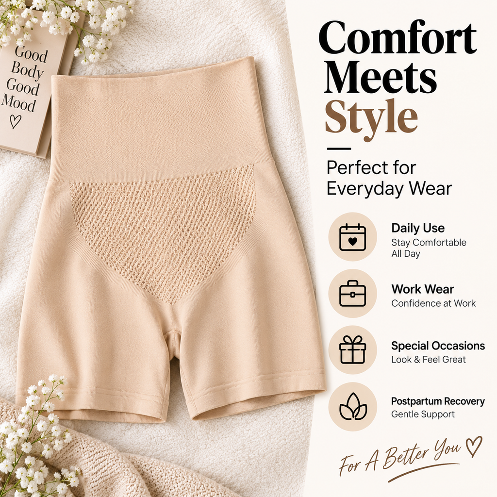 igh-Waisted Tummy Control Shapewear Shorts – Soft, Stretchable & Comfortable