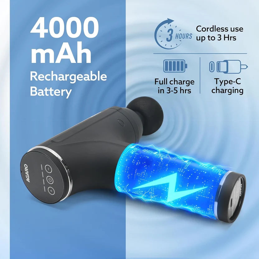 Cordless Electric Muscle Massage Gun – Type-C Charging